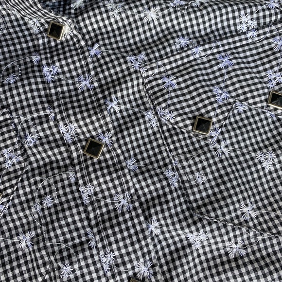 ROCKMOUNT Short Sleeve Black Gingham Western Shirt - Picture 6 of 7